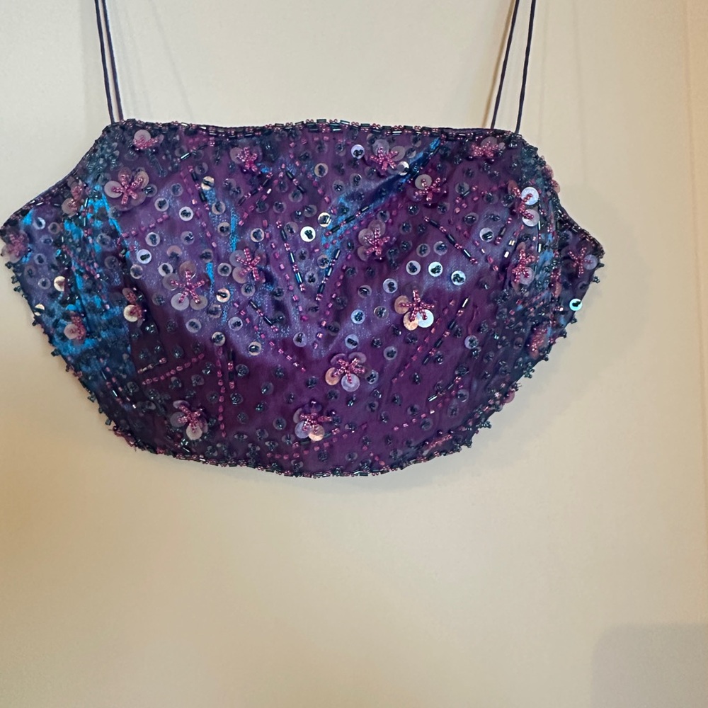 Elegant Purple Sequin Prom Dress